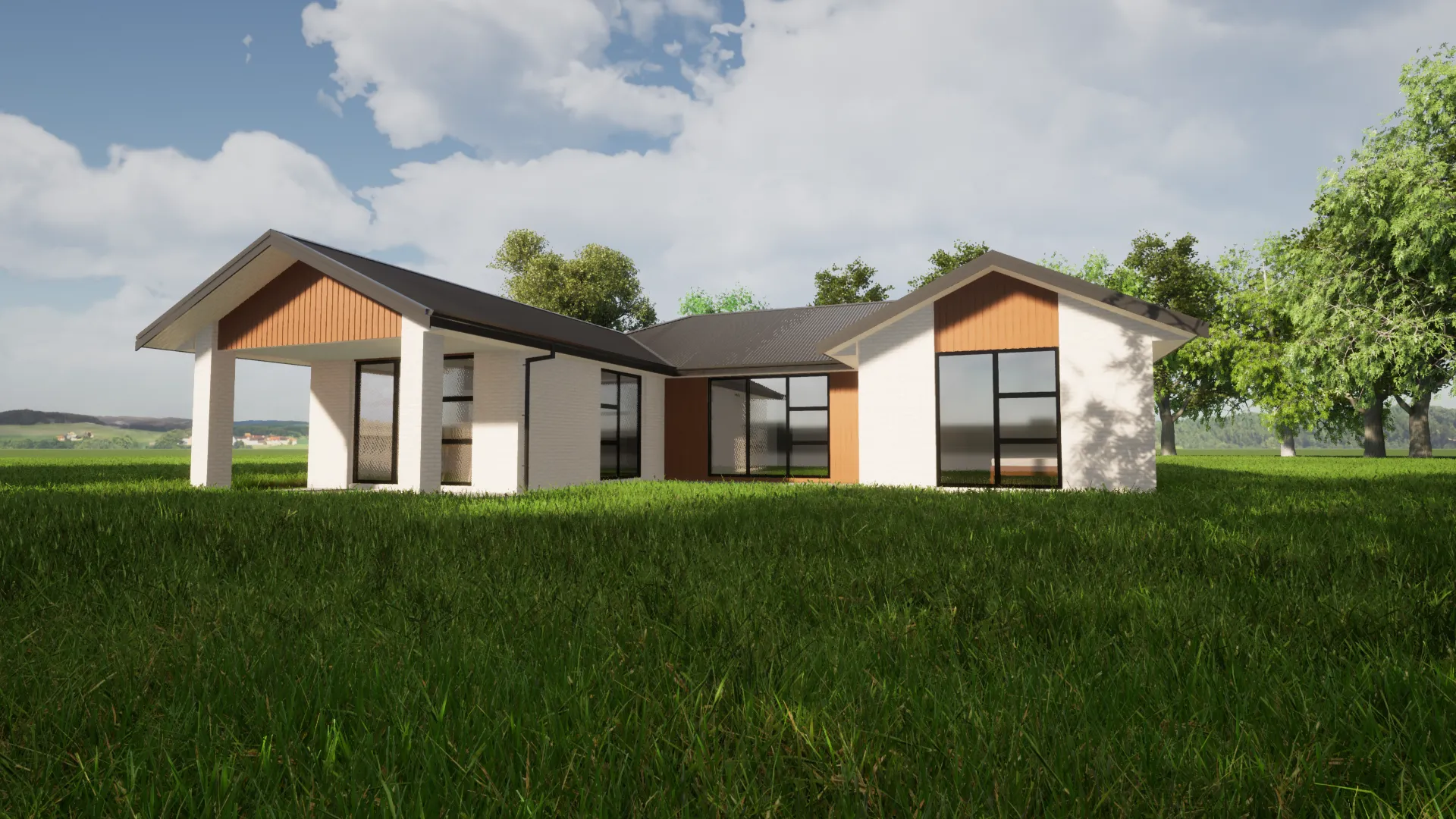 3D render rear perspective