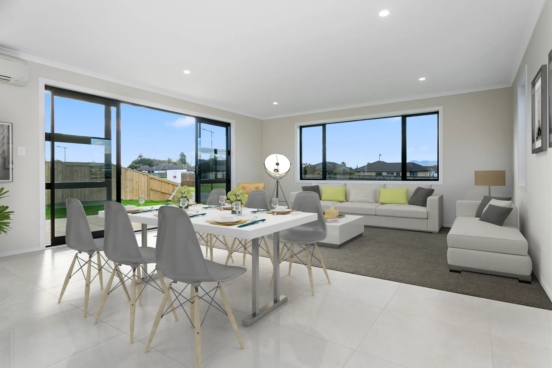 Open-plan living and dining